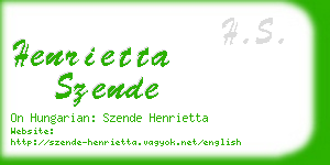 henrietta szende business card